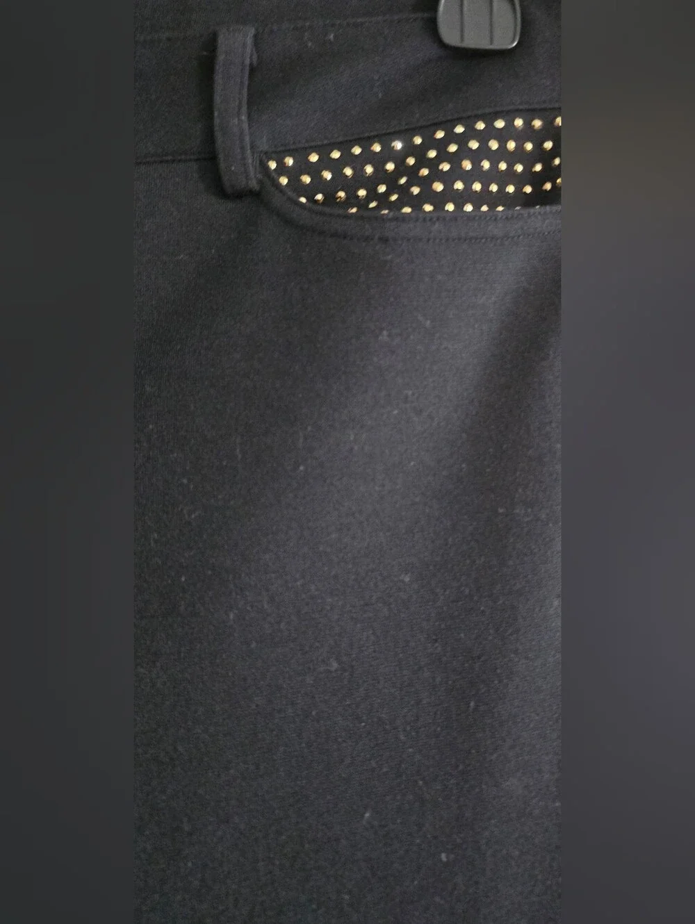 Michael Kors Black Jean Leggings with Studded Pocket Detail